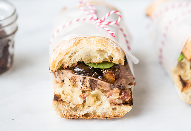Pork Tenderloin Sandwiches with Sauerkraut Relish and Pear Chutney