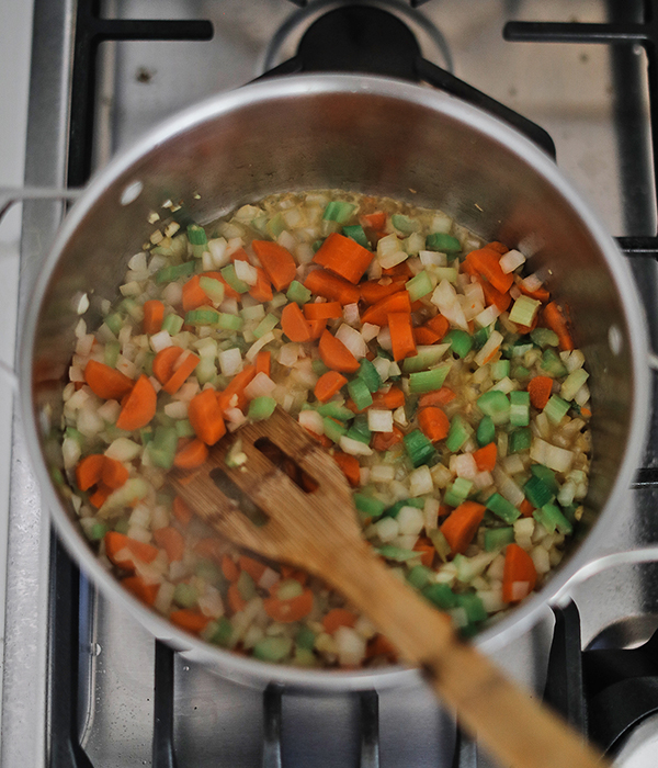 Chicken Macaroni and Cheese Soup Cooked Veggies