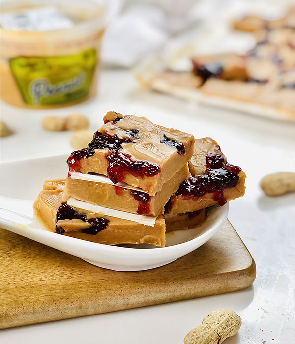 Peanut Butter & Jelly Freezer Fudge