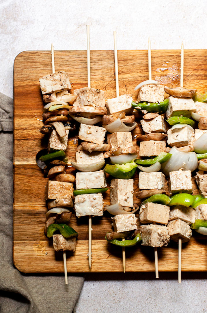 Grilled Tofu and Mushroom Skewers