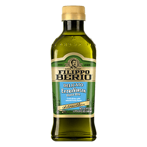 A Bottle of Filippo Berio Delicato Extra Virgin Olive Oil