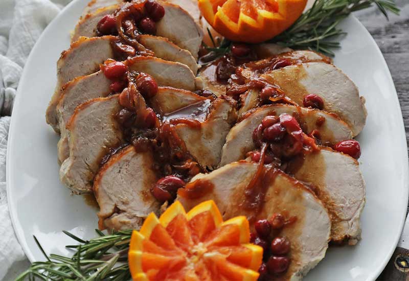 Roasted Pork Loin with Orange-Cranberry Sauce
