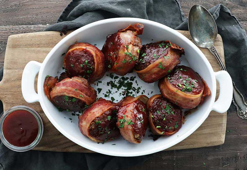 Bacon-Wrapped Mini Meatloaves