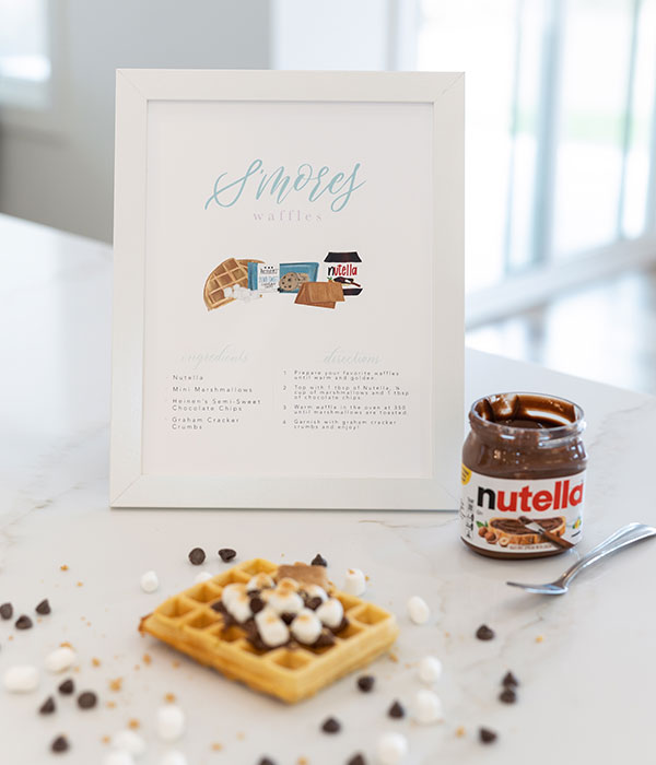 S'mores Waffle with Recipe Sign