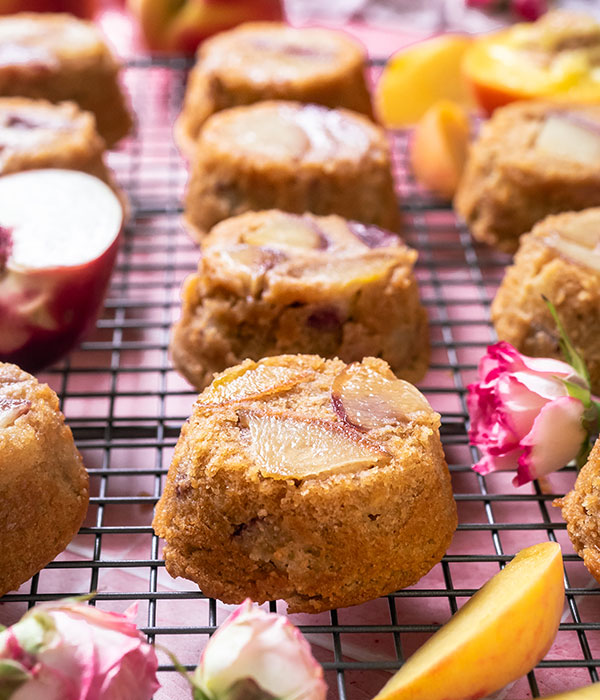 Mini Peach Upside-Down Cakes