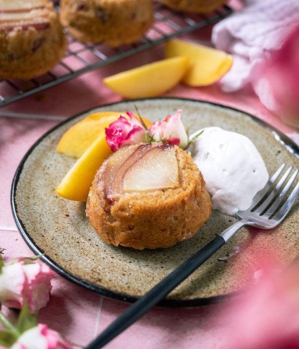 Mini Peach Upside-Down Cakes