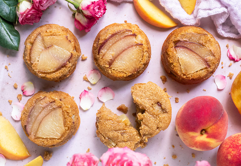 Mini Peach Upside-Down Cakes