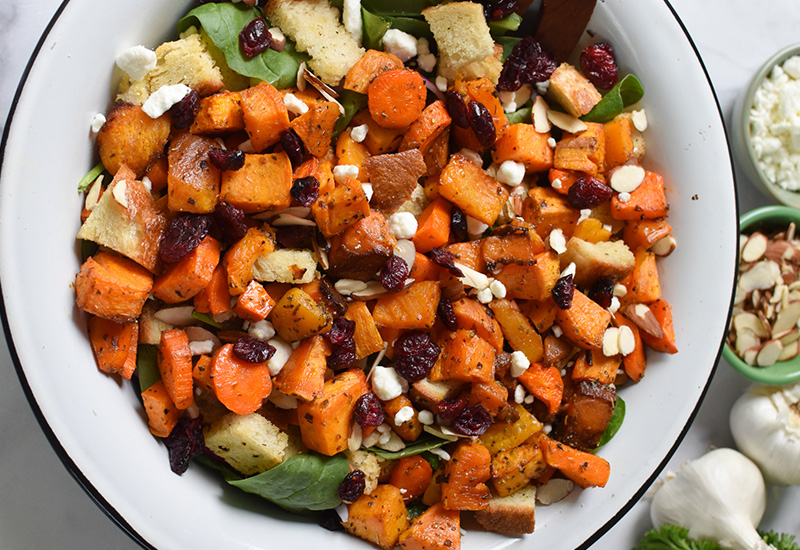 Roasted Veggie Panzanella Salad