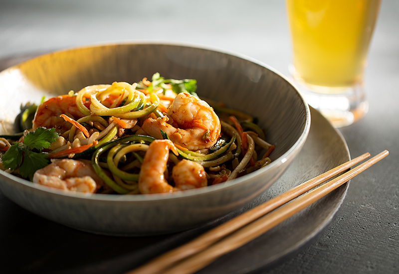 What’s For Dinner?  Zucchini and Shrimp Pad Thai
