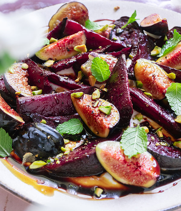 Roasted Beets with Whipped Feta and Balsamic Glaze