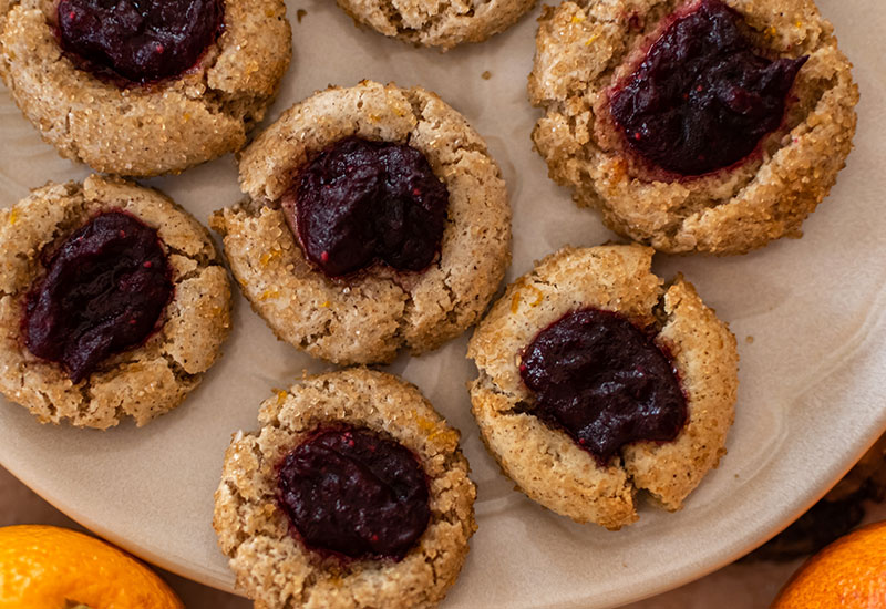 Cranberry Orange Thumbprint Cookies