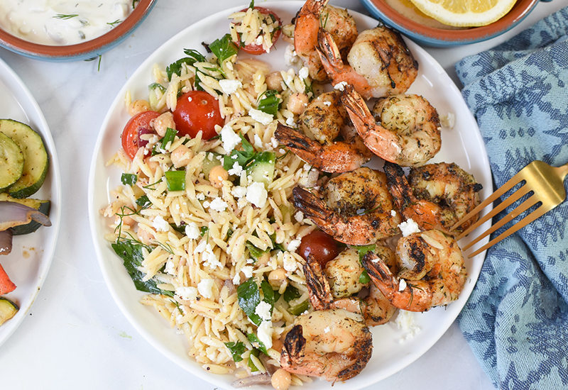 Grilled Greek Shrimp Skewers