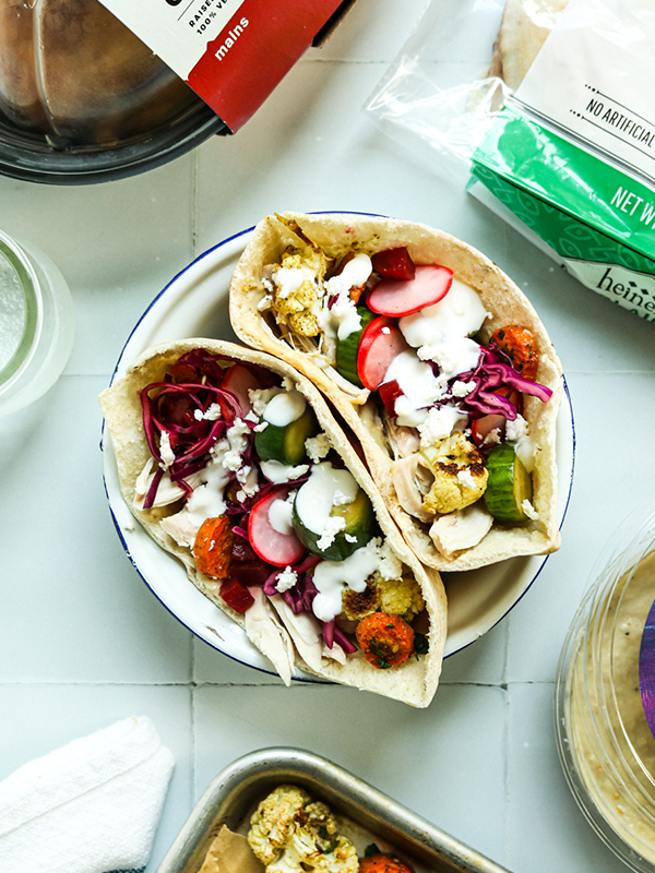 Brassica-Style Pita Sandwich with Rotisserie Chicken 