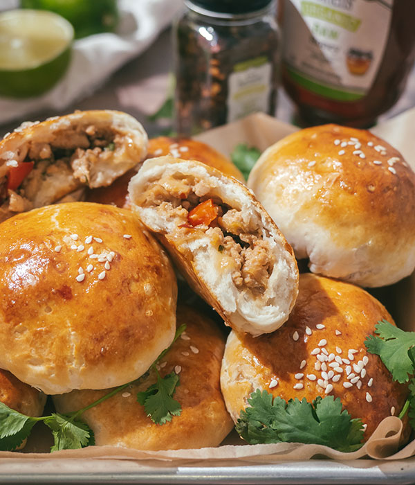 Honey Ginger Cilantro Chicken Buns