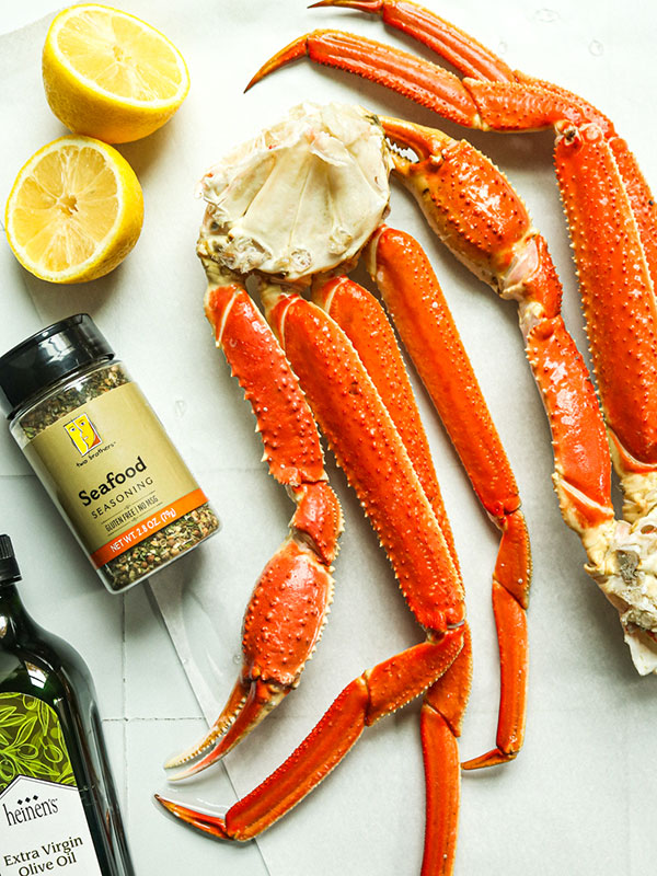Raw Crab Leg Clusters with Heinen's Seafood Seasoning