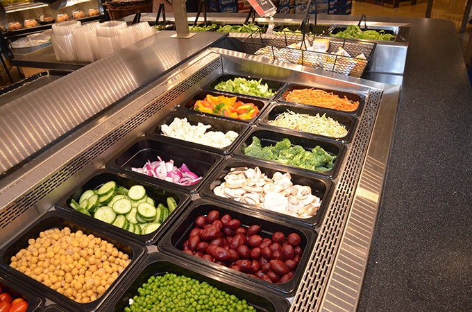 Heinen's salad bar overhead view