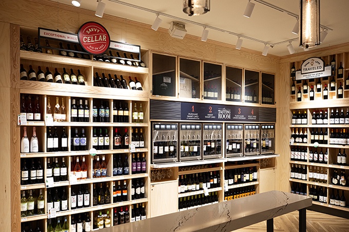 Savvy Cellar and Tasting section in Bainbridge store