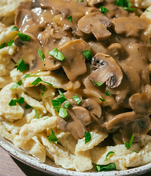 Spaetzle and Mushroom Gravy