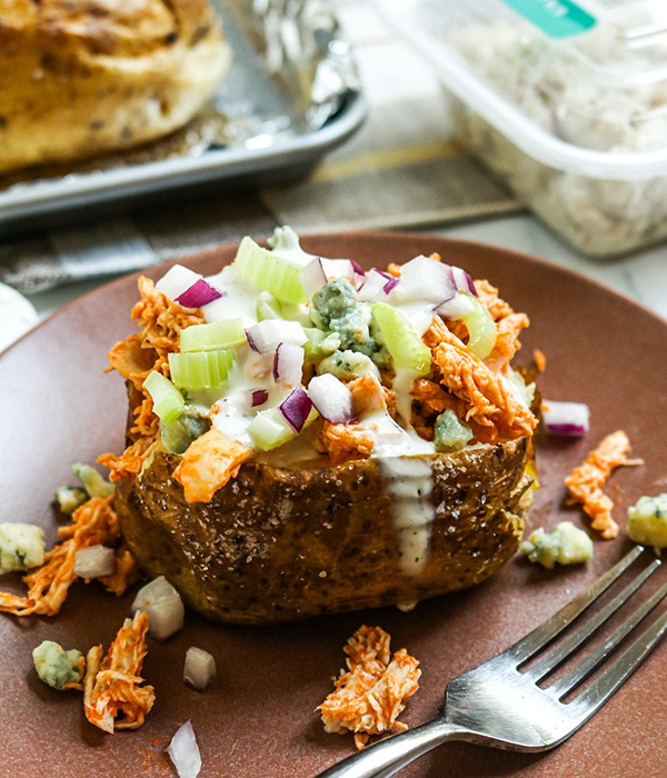 Buffalo Chicken Stuffed baked potato