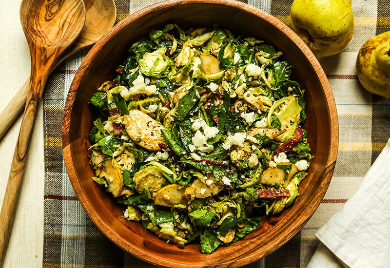 Shaved Brussels Sprout and Pear Salad