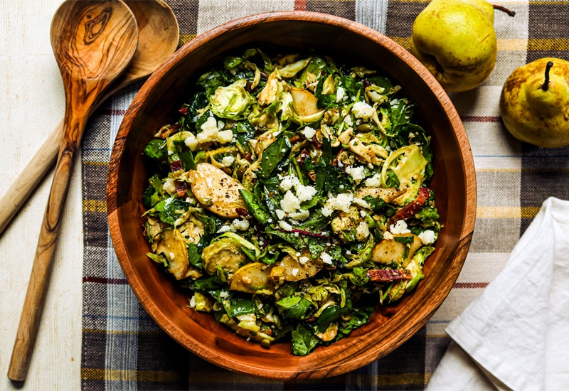 Shaved Brussels Sprout and Pear Salad