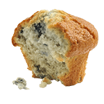 A Half of a Blueberry Muffin