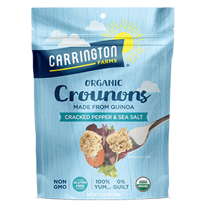 A Bag of Carrington Farms Organic Salt and Pepper Quinoa Croutons 