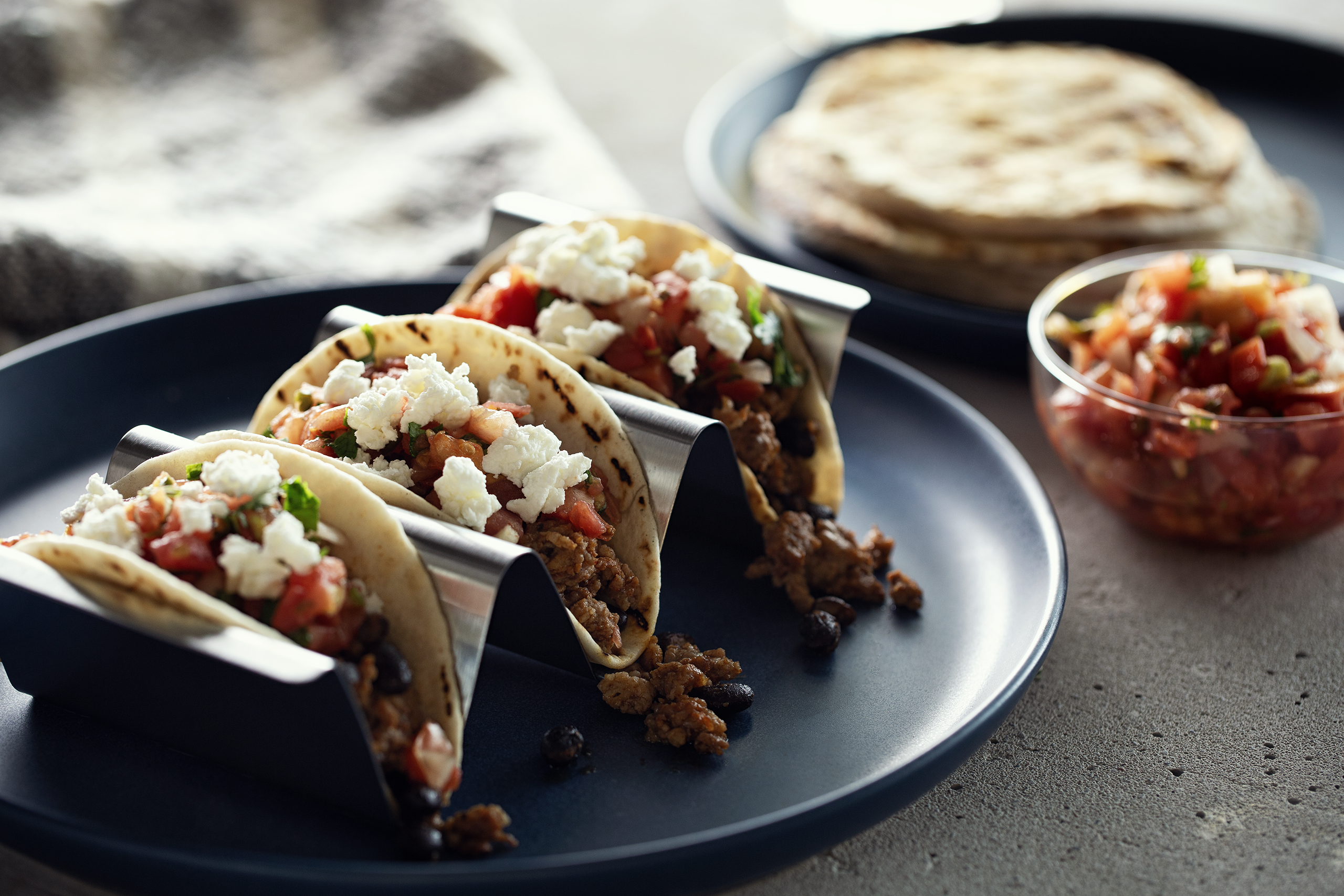 Chorizo and Goat Cheese Street Tacos