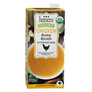 A Box of Heinen's Organic Chicken Bone Broth