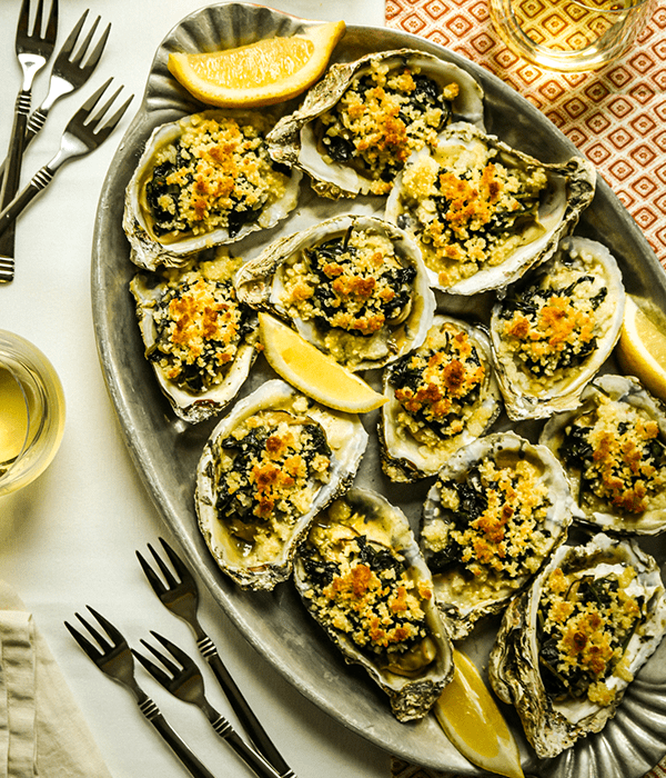 A Tray Full of Oysters Rockefeller