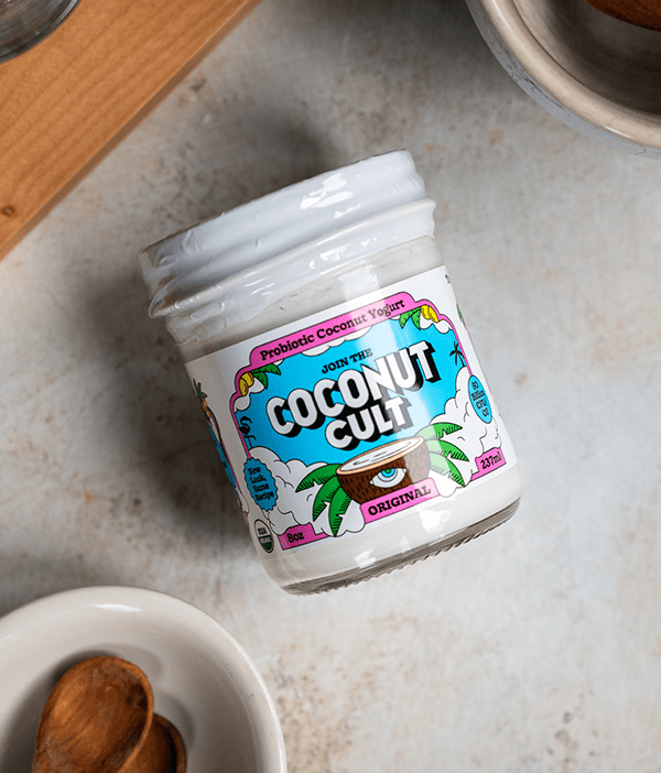 Coconut Cult yogurt package. 