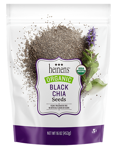 Heinen's Black Chia Seeds package. 