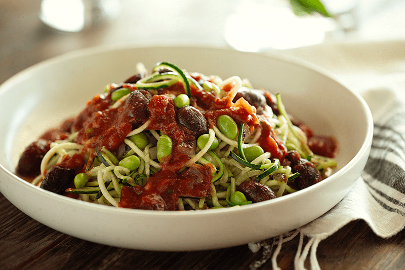 Bowl of Veggie Marinara Pasta. 