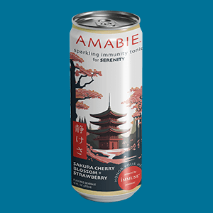 Can of Amabie Sparkling Immunity Tonic. 