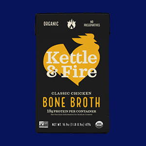 Box of KettleFire Grass-Fed Bone Broth. 