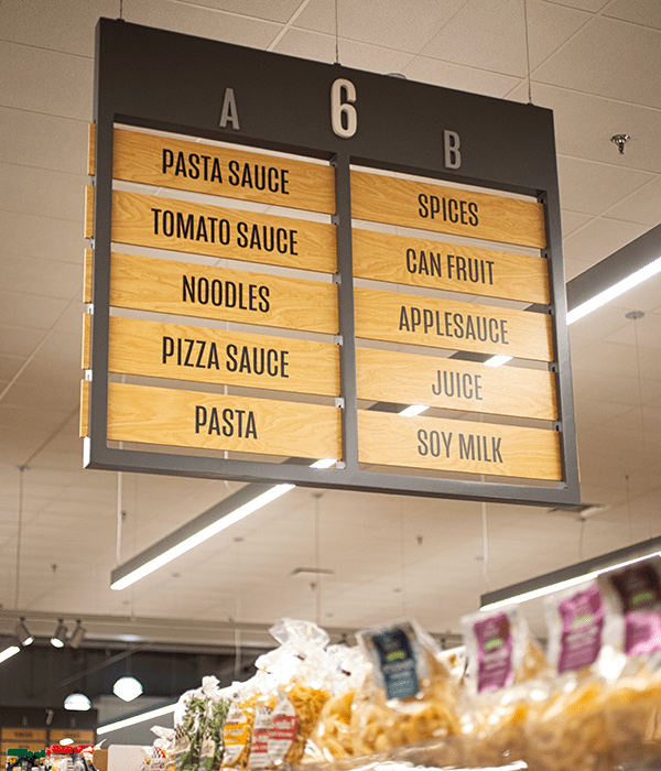 Heinen's Pasta Aisle Hanging Aisle SIgn