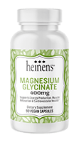 Bottle of Heinen's Magnesium Glycinate supplement. 