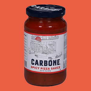 Jar of Carbone Pizza Sauce. 