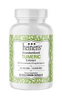 Bottle of Heinen's Turmeric supplement. 