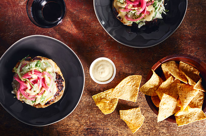 Smashburger tacos with tortilla chips