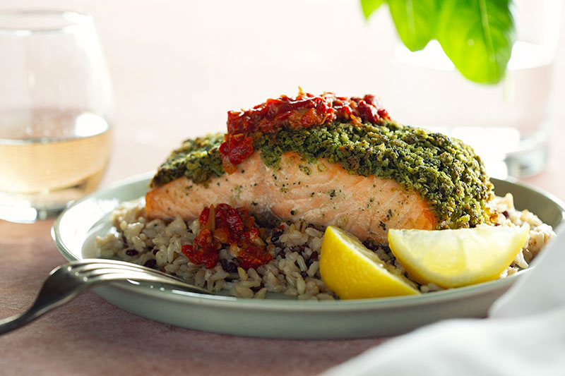 Pesto Crusted Verlasso Salmon