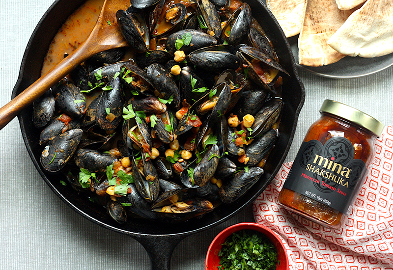 Moroccan Mussels and Chickpeas in Spiced Tomato Broth Heinen's